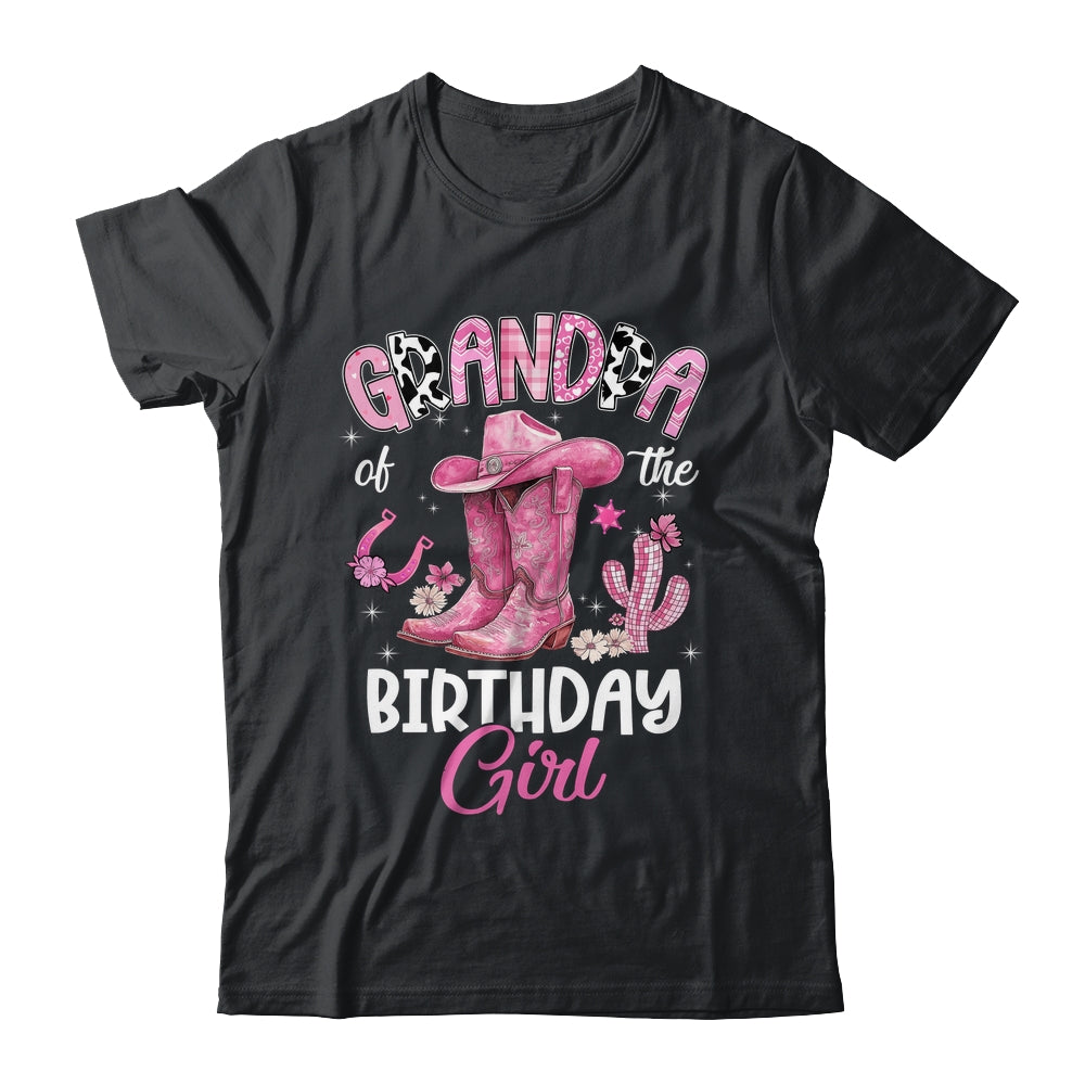 Grandpa Of The Birthday Girl Pink Cowgirl Western Cow Girl Shirt & Hoodie | teecentury