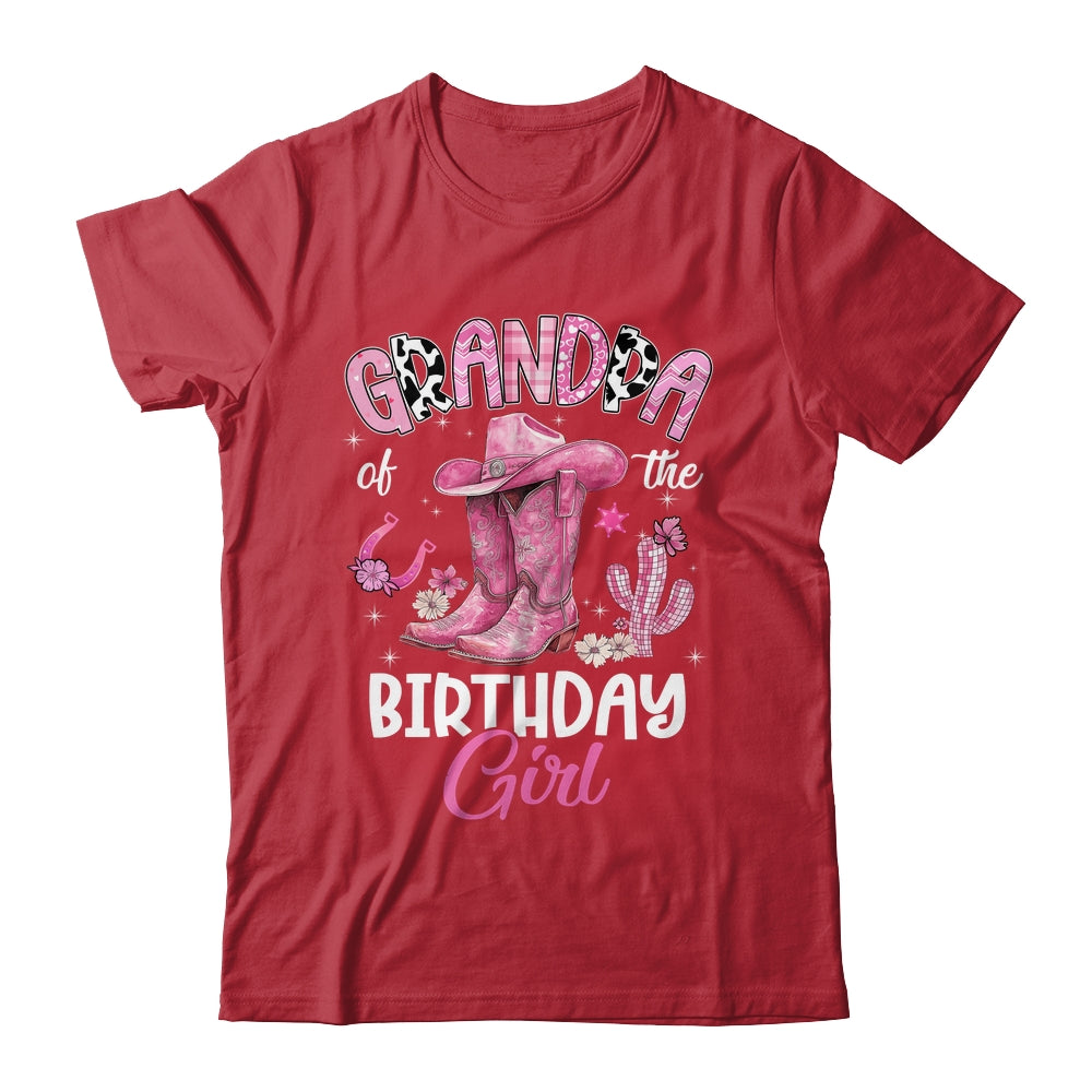 Grandpa Of The Birthday Girl Pink Cowgirl Western Cow Girl Shirt & Hoodie | teecentury