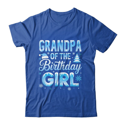 Grandpa Of The Birthday Girl Snowflakes Winter Family Matching Shirt & Hoodie | teecentury
