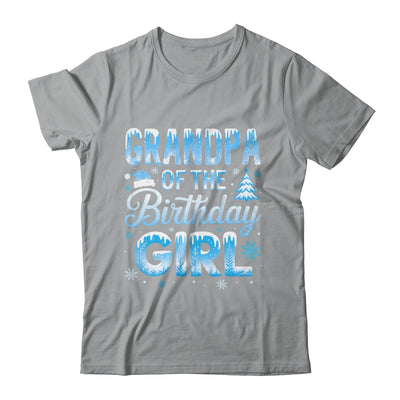 Grandpa Of The Birthday Girl Snowflakes Winter Family Matching Shirt & Hoodie | teecentury