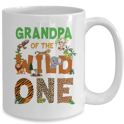 Grandpa Of The Birthday Wild One Safari Birthday Boy Family Mug | teecentury