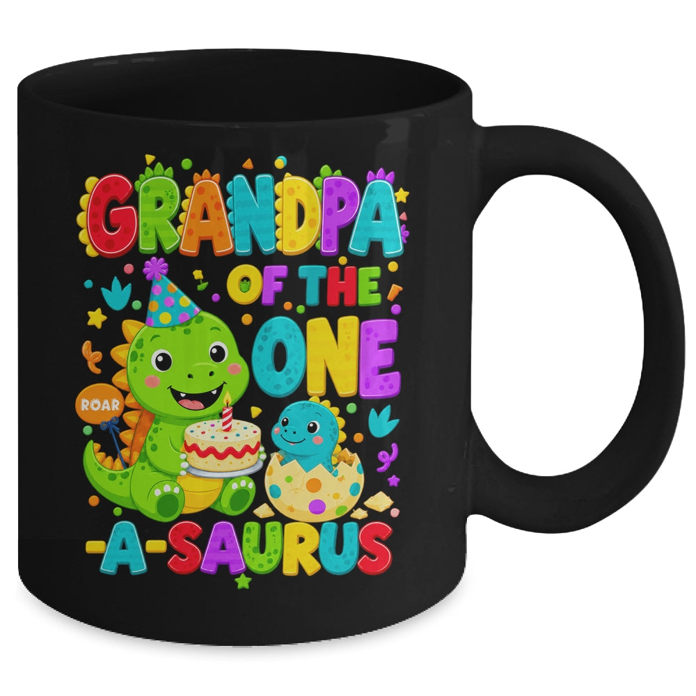 Grandpa Of The One-A-Saurus 1St Birthday Boy T-Rex Dinosaur Mug | teecentury