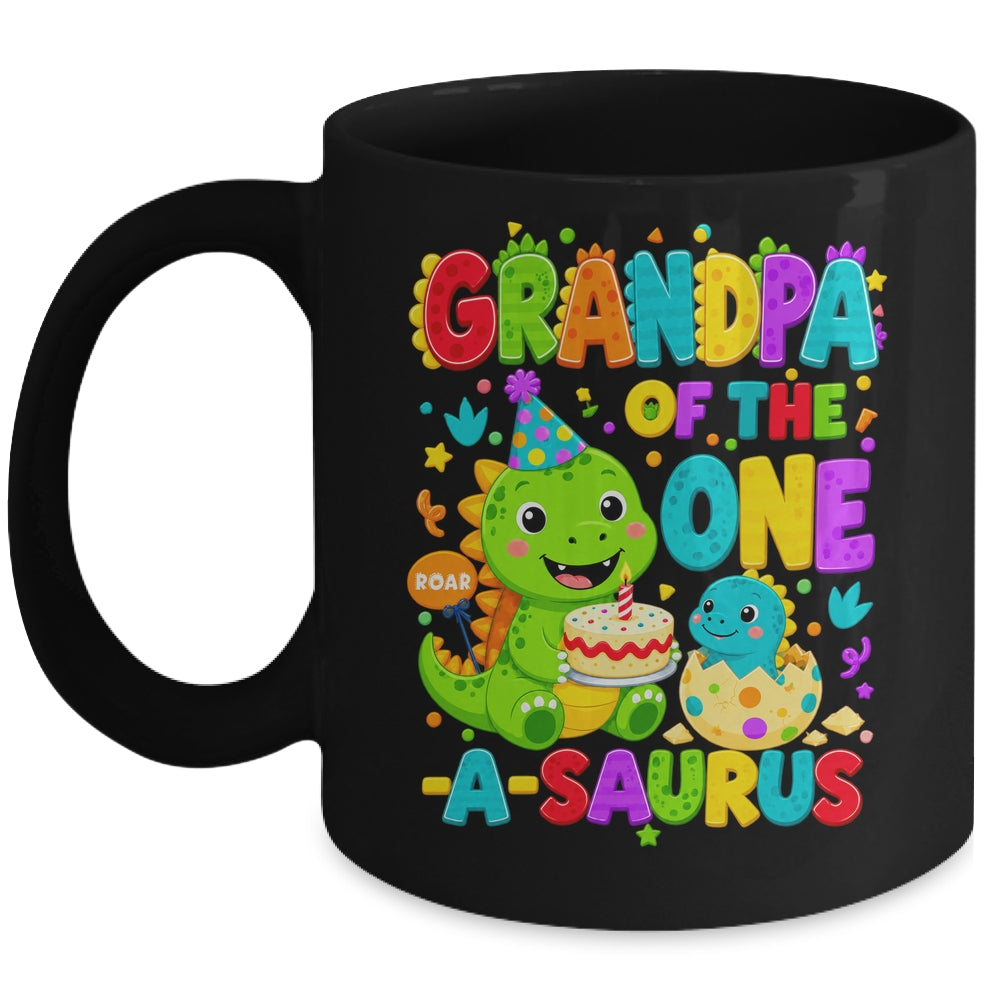 Grandpa Of The One-A-Saurus 1St Birthday Boy T-Rex Dinosaur Mug | teecentury