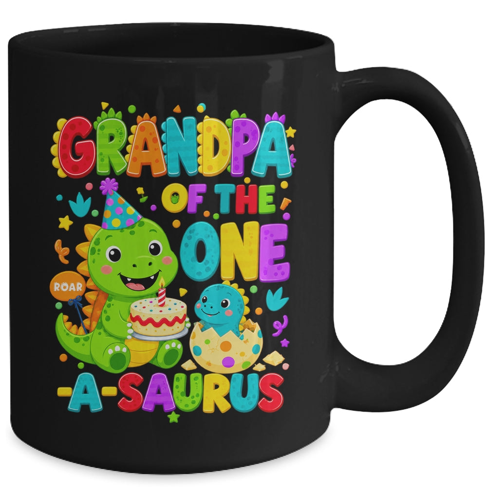 Grandpa Of The One-A-Saurus 1St Birthday Boy T-Rex Dinosaur Mug | teecentury