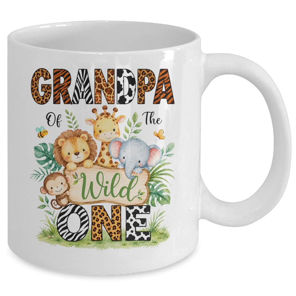Grandpa Of The Wild One First Birthday Boy Jungle Safari Mug | teecentury