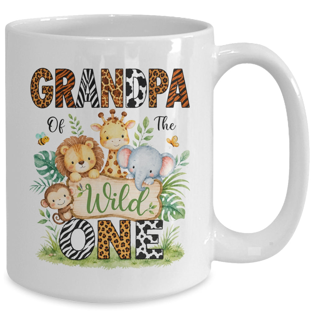 Grandpa Of The Wild One First Birthday Boy Jungle Safari Mug | teecentury