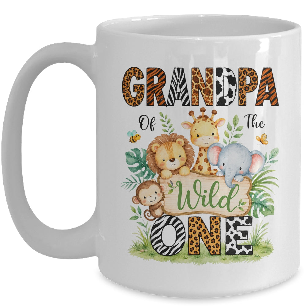 Grandpa Of The Wild One First Birthday Boy Jungle Safari Mug | teecentury