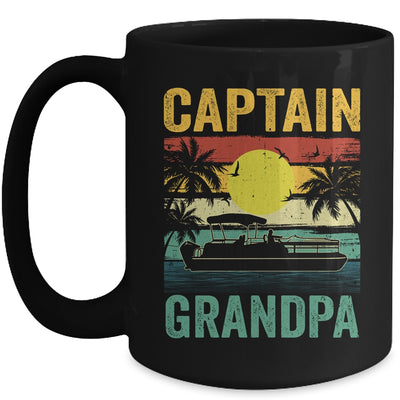 Grandpa Pontoon Boat Captain I Old Man Pontoon Boating Men Mug | teecentury