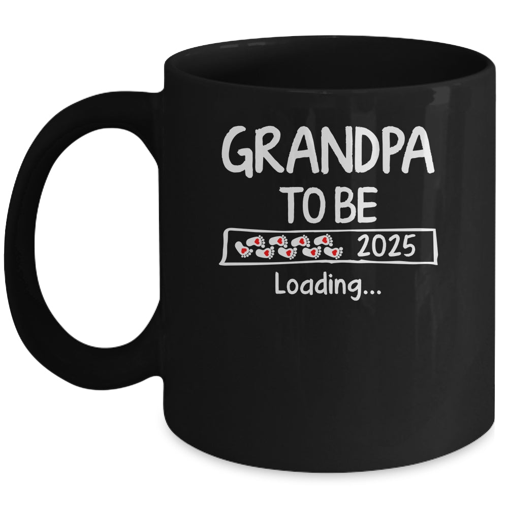 Grandpa To Be 2025 Loading Promoted To Grandpa Est 2025 Mug | teecentury