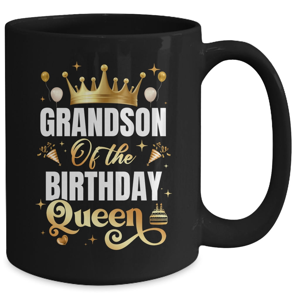 Grandson Of The Birthday Queen Funny Matching Birthday Party Mug | teecentury