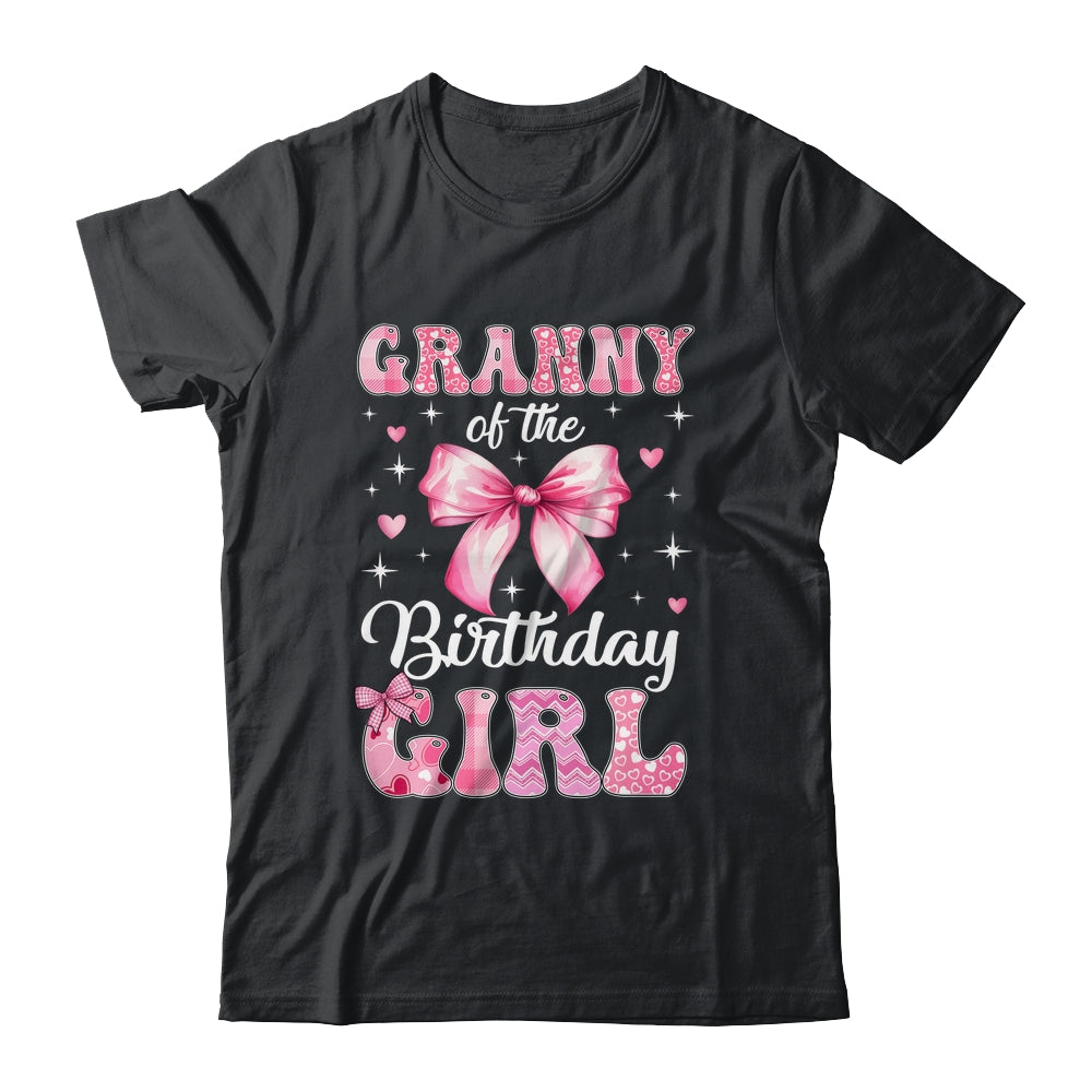 Granny Of Birthday Girl Coquette Bow Matching Family Shirt & Hoodie | teecentury