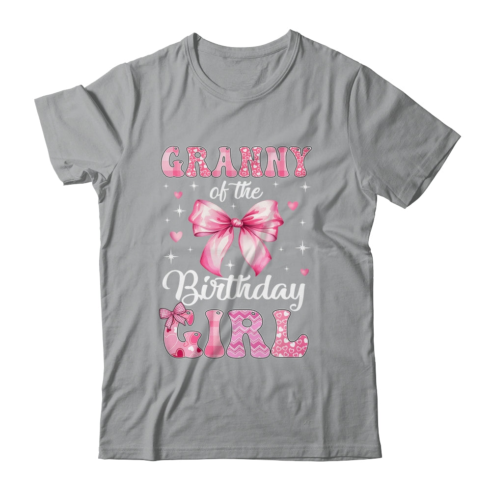 Granny Of Birthday Girl Coquette Bow Matching Family Shirt & Hoodie | teecentury
