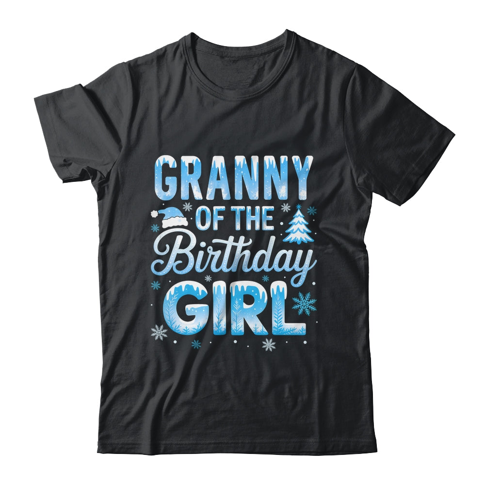 Granny Of The Birthday Girl Snowflakes Winter Family Matching Shirt & Hoodie | teecentury