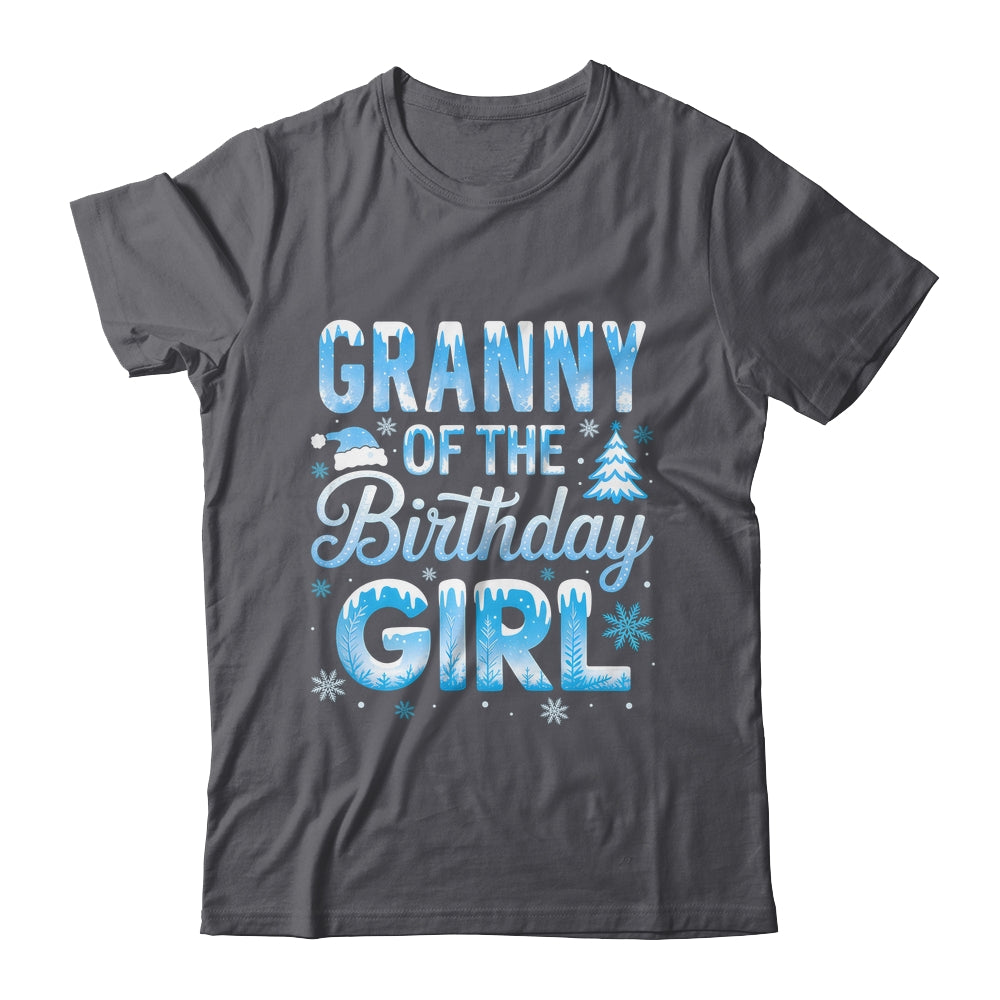 Granny Of The Birthday Girl Snowflakes Winter Family Matching Shirt & Hoodie | teecentury