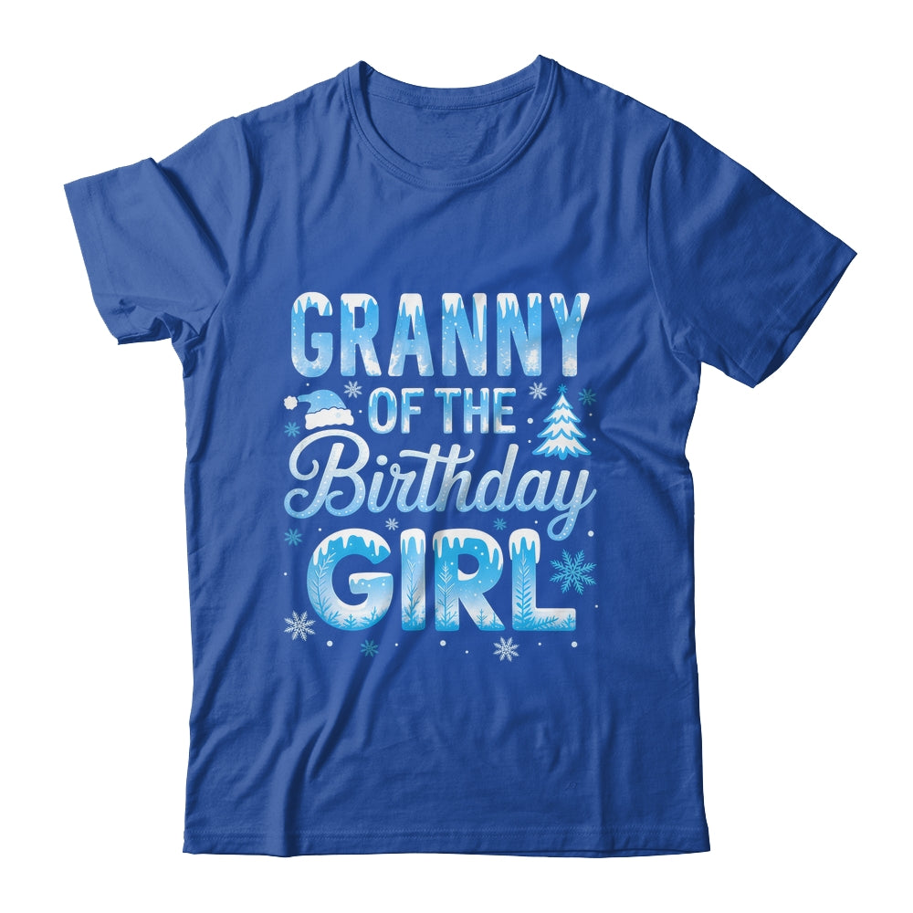 Granny Of The Birthday Girl Snowflakes Winter Family Matching Shirt & Hoodie | teecentury