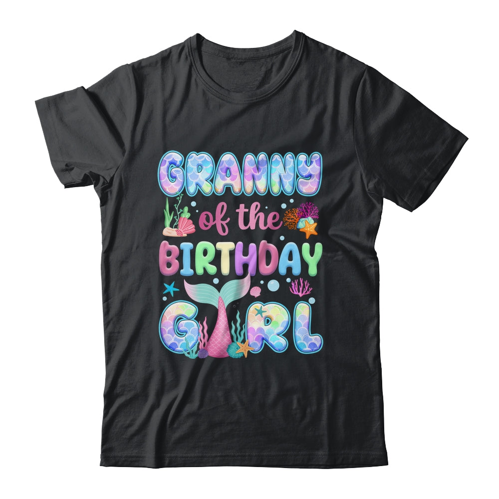 Granny Of The Birthday Mermaid Girl Family Matching Party Shirt & Hoodie | teecentury