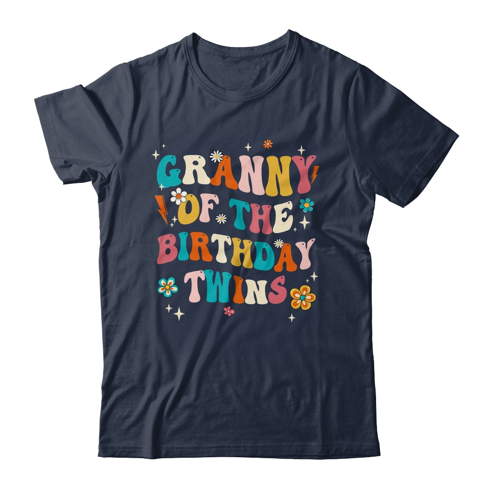 Granny Of The Birthday Twins Boys Girls Party Retro Bday Shirt & Hoodie | teecentury