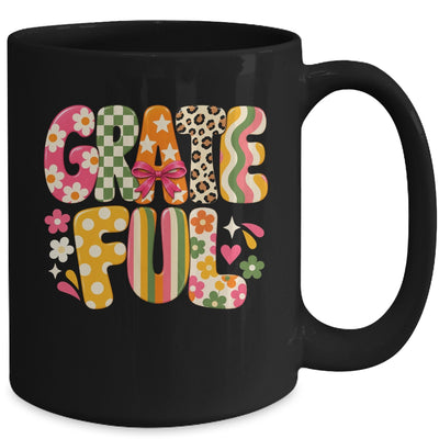 Grateful Preppy Fall Season Thanksgiving Faith Christian Mug | teecentury