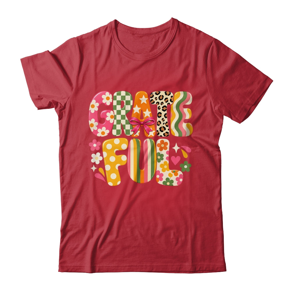 Grateful Preppy Fall Season Thanksgiving Faith Christian Shirt & Sweatshirt | teecentury