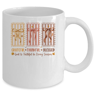 Grateful Thankful Blessed Coquette Fall Season Christian Mug | teecentury
