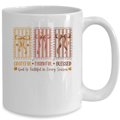 Grateful Thankful Blessed Coquette Fall Season Christian Mug | teecentury