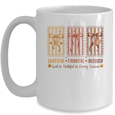 Grateful Thankful Blessed Coquette Fall Season Christian Mug | teecentury