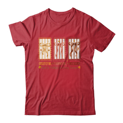 Grateful Thankful Blessed Coquette Fall Season Christian Shirt & Sweatshirt | teecentury