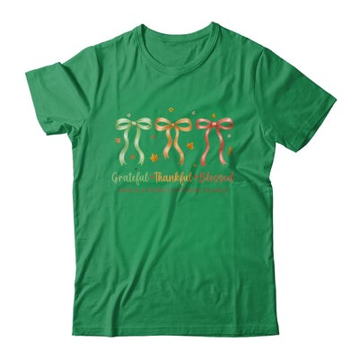 Grateful Thankful Blessed Coquette Fall Season Faith Autumn Shirt & Sweatshirt | teecentury