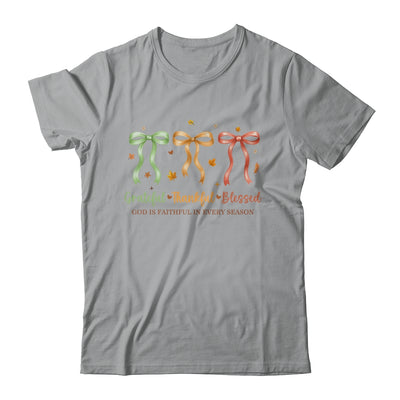 Grateful Thankful Blessed Coquette Fall Season Faith Autumn Shirt & Sweatshirt | teecentury