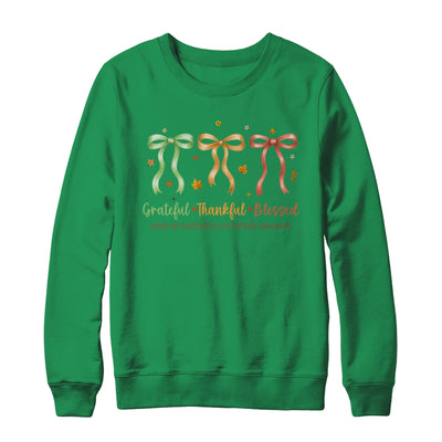 Grateful Thankful Blessed Coquette Fall Season Faith Autumn Shirt & Sweatshirt | teecentury