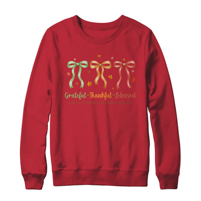 Grateful Thankful Blessed Coquette Fall Season Faith Autumn Shirt & Sweatshirt | teecentury