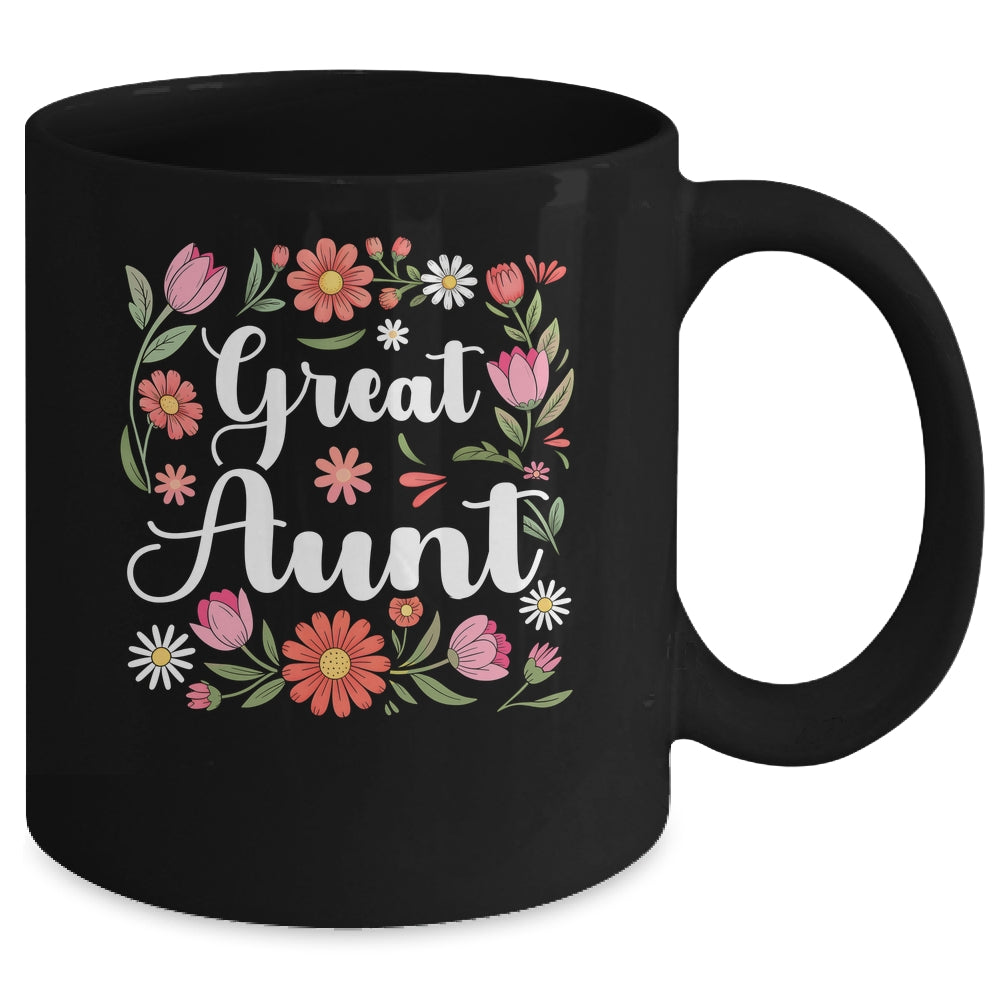 Great Aunt Floral Wildflowers Mother's Day Aunt Women Mug | teecentury