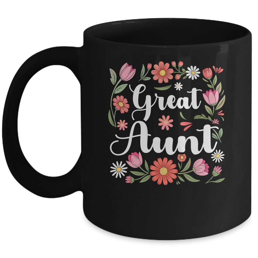 Great Aunt Floral Wildflowers Mother's Day Aunt Women Mug | teecentury