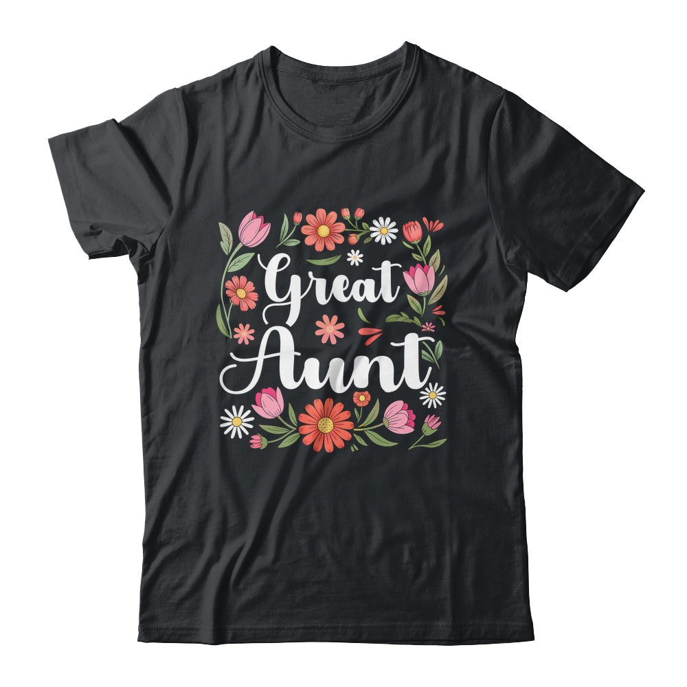 Great Aunt Floral Wildflowers Mother's Day Aunt Women Shirt & Tank Top | teecentury