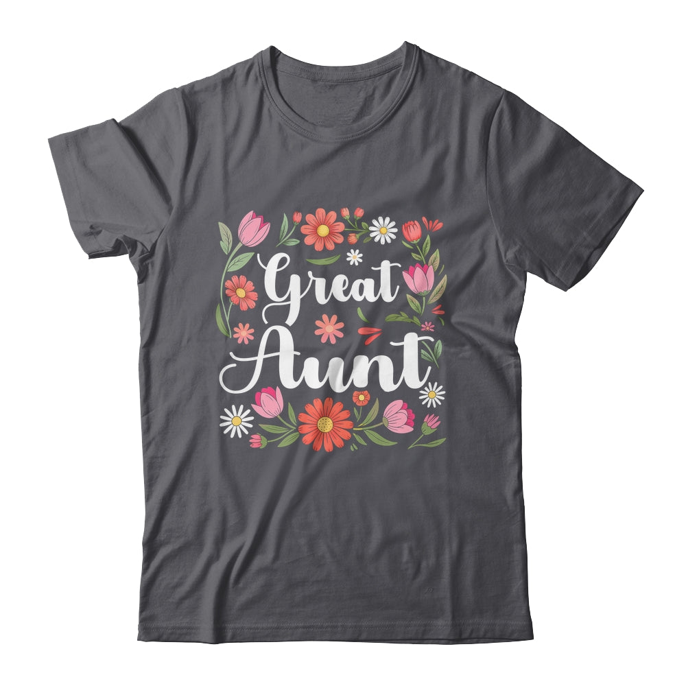 Great Aunt Floral Wildflowers Mother's Day Aunt Women Shirt & Tank Top | teecentury
