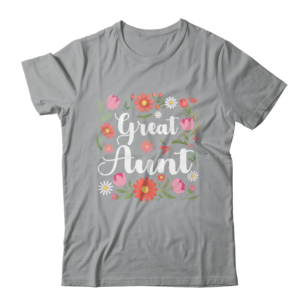 Great Aunt Floral Wildflowers Mother's Day Aunt Women Shirt & Tank Top | teecentury