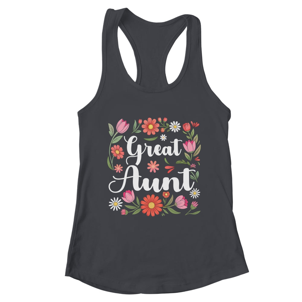 Great Aunt Floral Wildflowers Mother's Day Aunt Women Shirt & Tank Top | teecentury
