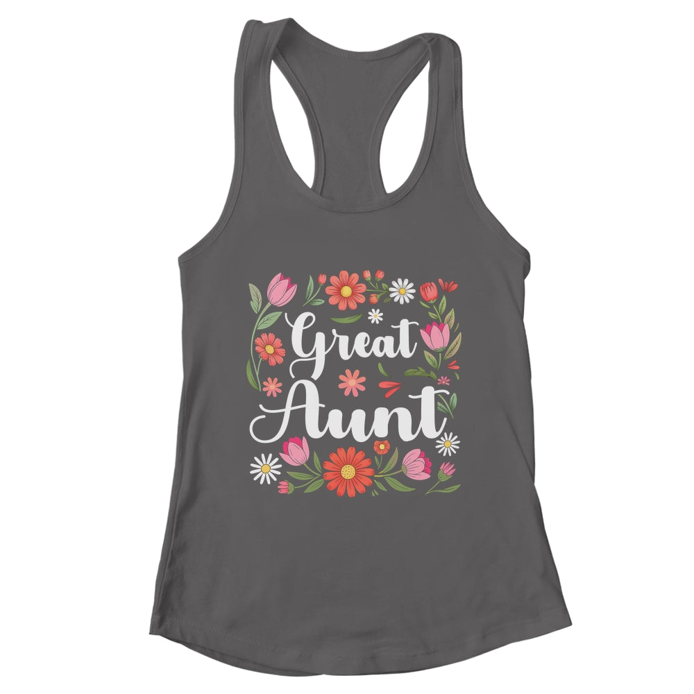 Great Aunt Floral Wildflowers Mother's Day Aunt Women Shirt & Tank Top | teecentury