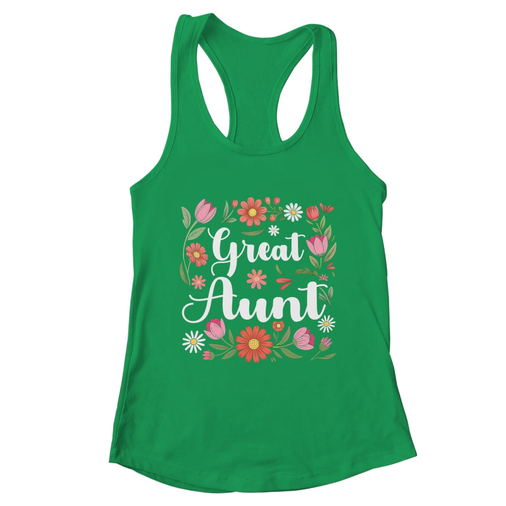 Great Aunt Floral Wildflowers Mother's Day Aunt Women Shirt & Tank Top | teecentury