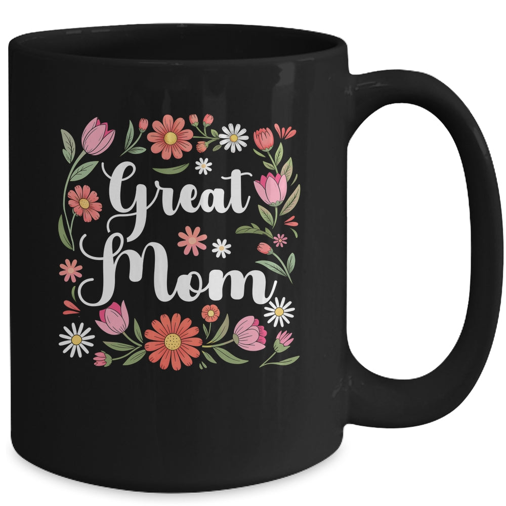 Great Mom Floral Wildflowers Mother's Day Mom Women Mug | teecentury