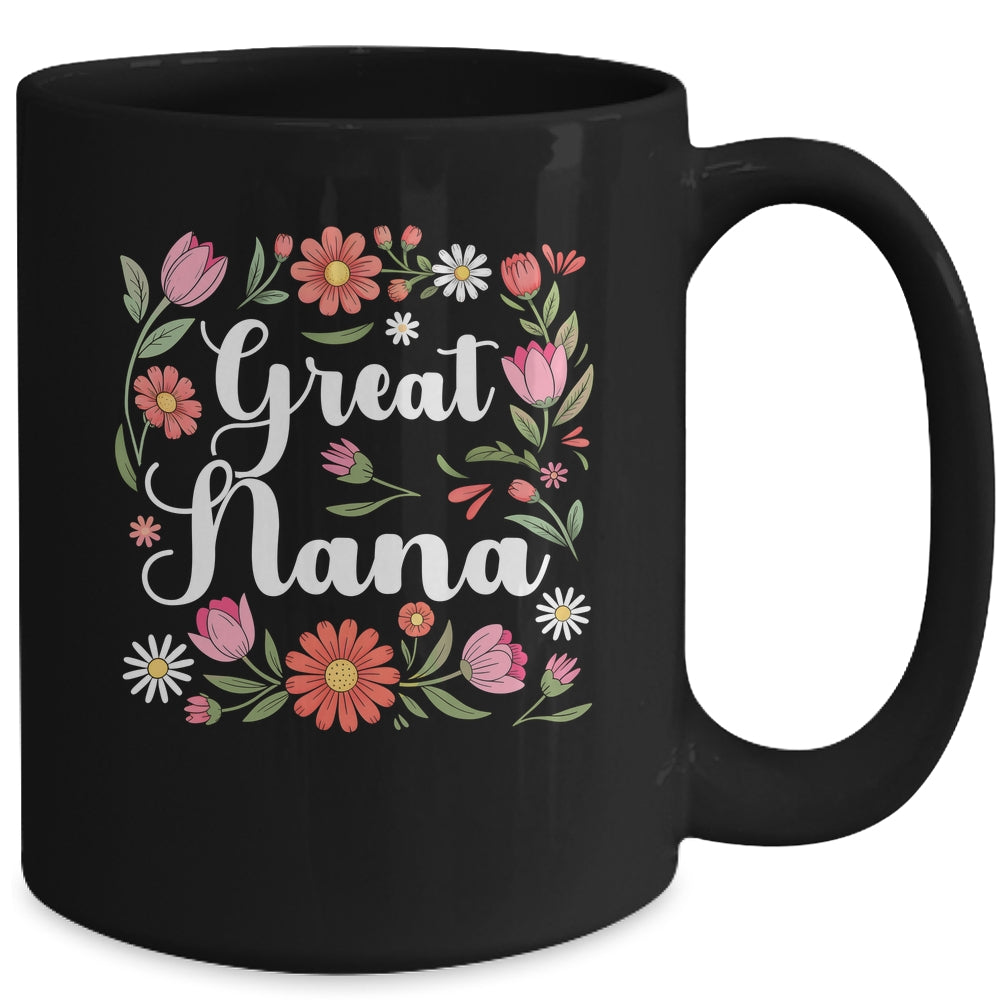 Great Nana Floral Wildflowers Mother's Day Nana Women Mug | teecentury