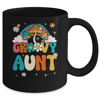 Groovy Aunt Birthday Party Theme Decorations Rainbow Family Mug | teecentury