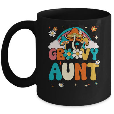 Groovy Aunt Birthday Party Theme Decorations Rainbow Family Mug | teecentury