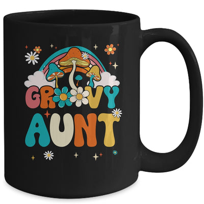 Groovy Aunt Birthday Party Theme Decorations Rainbow Family Mug | teecentury