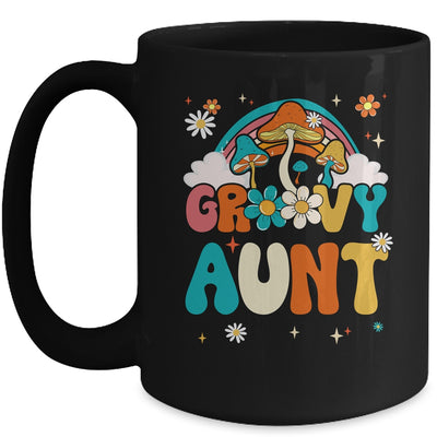 Groovy Aunt Birthday Party Theme Decorations Rainbow Family Mug | teecentury