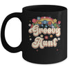 Groovy Aunt Retro Hippie Peace Sign Floral Mothers Day Mug | teecentury