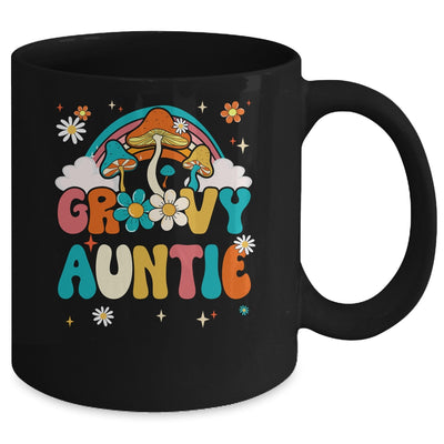 Groovy Auntie Birthday Party Theme Decorations Rainbow Mug | teecentury