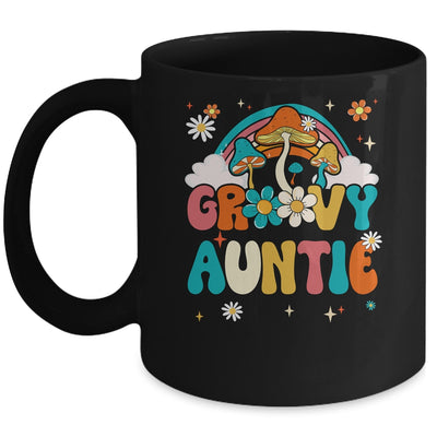 Groovy Auntie Birthday Party Theme Decorations Rainbow Mug | teecentury