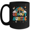 Groovy Auntie Birthday Party Theme Decorations Rainbow Mug | teecentury