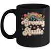 Groovy Auntie Retro Hippie Peace Sign Floral Mothers Day Mug | teecentury